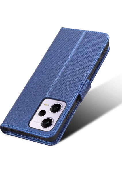 Xiaomi Redmi Için Cep Telefonu Kapağı Not 12 Pro 5g/not 12 Pro Speed ​​5g/poco X5 Pro 5g Cüzdan Stand Manyetik Kapatma Elmas Doku Pu Deri Shock Anti-Chock Cep Telefonu Kılıf Mavisi (Yurt Dışından)