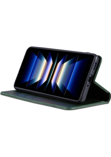 Xiaomi Poco F5 Pro 5g/redmi K60 Pro 5G/K60 5g Deri Telefon Kılıfı Stand Telefon Cüzdan Kapak Yeşili (Yurt Dışından) modelleri