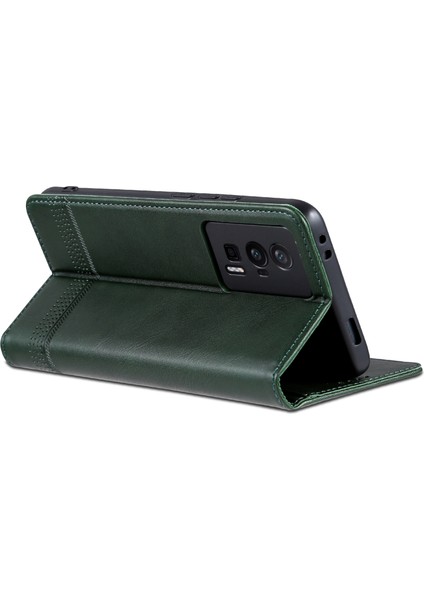 Xiaomi Poco F5 Pro 5g/redmi K60 Pro 5G/K60 5g Deri Telefon Kılıfı Stand Telefon Cüzdan Kapak Yeşili (Yurt Dışından) fırsatları