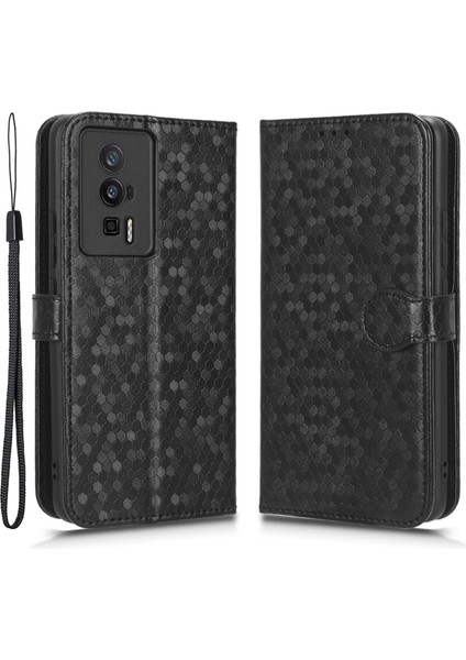 Xiaomi Için Koruyucu Telefon Kılıfı Poco F5 Pro 5g/redmi K60 Pro 5G/K60 5g Pu Deri Telefon Kapak Stand Stand Cüzdanı Dot Desen Basılı Black (Yurt Dışından) fiyatları