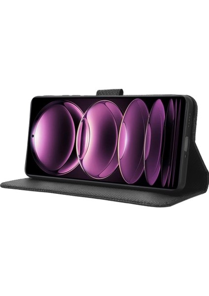 Xiaomi Redmi Için Cep Telefonu Kapağı Not 12 Pro 5g/not 12 Pro Hız 5g/poco X5 Pro 5g Cüzdan Stand Manyetik Kapanma Elmas Doku Pu Deri Shock Anti-Chock Cep Telefon Kılıf (Yurt Dışından)