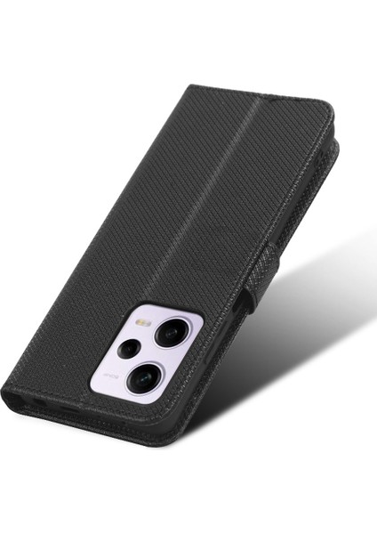 Xiaomi Redmi Için Cep Telefonu Kapağı Not 12 Pro 5g/not 12 Pro Hız 5g/poco X5 Pro 5g Cüzdan Stand Manyetik Kapanma Elmas Doku Pu Deri Shock Anti-Chock Cep Telefon Kılıf (Yurt Dışından)