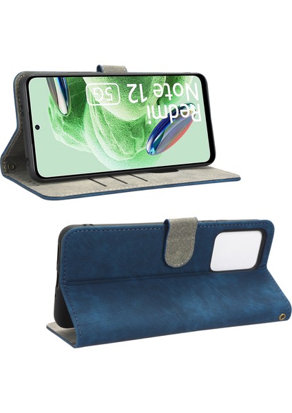 Xiaomi Redmi Için Note 12 5g (Global)/(Hindistan)/(Çin)/poco X5 5g Tam Kapsam Rfıd Engelleme Deri Telefon Kılıfı Stand Cüzdan Telefon Kabuk Mavisi (Yurt Dışından) indirimleri
