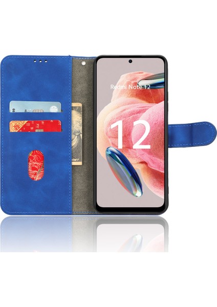 Xiaomi Redmi Için Tpu+Pu Deri Telefon Kılıfı Not 12 4g, Şok Geçirmez Stand Cüzdan Cilt Touch Telefon Kapak Mavisi (Yurt Dışından) modelleri