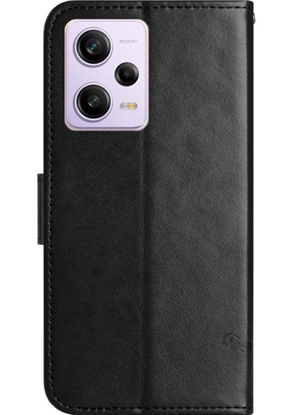 Xiaomi Redmi Için Pu Deri Telefon Kapağı Note 12 Pro 5g, Baskılı Kelebek Çiçek Deseni Stand Süpe Siyahı (Yurt Dışından) fırsatları