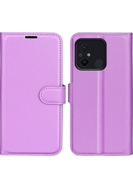 Xiaomi Redmi Için Koruyucu Telefon Kılıfı 12C 4g Litchi Doku Doku Anti-Çizgi Flip Deri Kapak Cüzdan Stand-Purple (Yurt Dışından) fiyatları