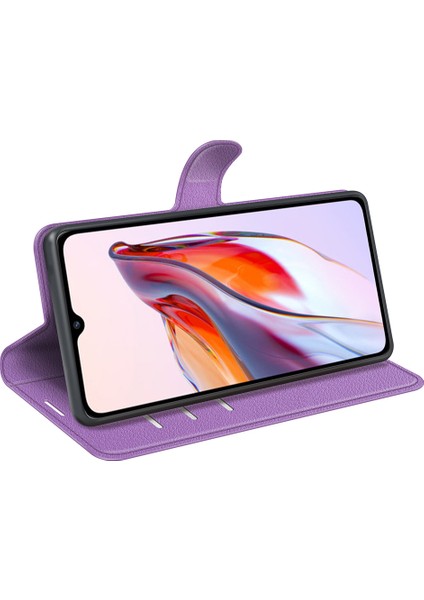 Xiaomi Redmi Için Koruyucu Telefon Kılıfı 12C 4g Litchi Doku Doku Anti-Çizgi Flip Deri Kapak Cüzdan Stand-Purple (Yurt Dışından) fırsatları