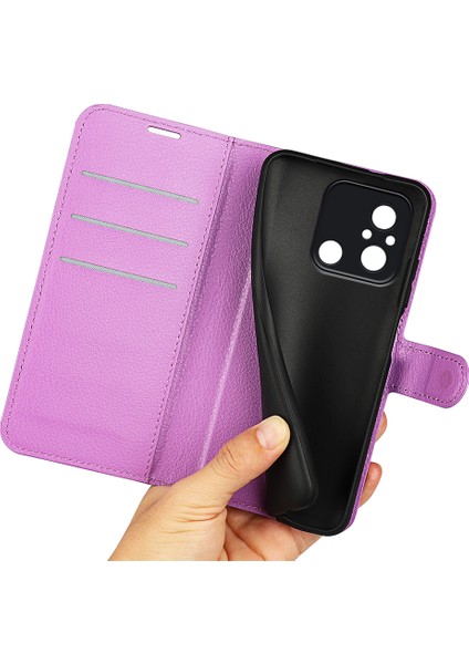 Xiaomi Redmi Için Koruyucu Telefon Kılıfı 12C 4g Litchi Doku Doku Anti-Çizgi Flip Deri Kapak Cüzdan Stand-Purple (Yurt Dışından) indirimleri