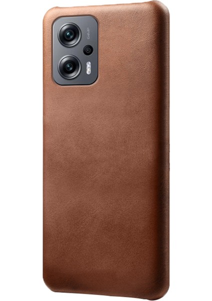 Xiaomi Redmi Için Not 11T Pro 5g/not 11T Pro+ 5g/not 12T Pro 5g/poco X4 Gt 5g/redmı K50I 5g, Tuhaf Tavuk Anti-Shock Dokulu Pu Deri Kaplama Telefon Kılıfı Iç Sert Pc Shell-Brown (Yurt Dışından)