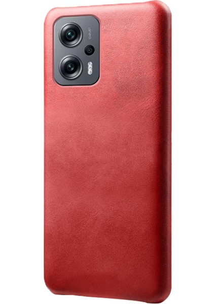 Xiaomi Redmi Için Not 11T Pro 5g/not 11T Pro+ 5g/not 12T Pro 5g/poco X4 Gt 5g/redmı K50I 5g, Tavuk Anti-Şok Anti-Shock Doku Deri Kaplama Telefon Kılıfı Iç Sert Pc Kabuk-Kırmızı (Yurt Dışından)