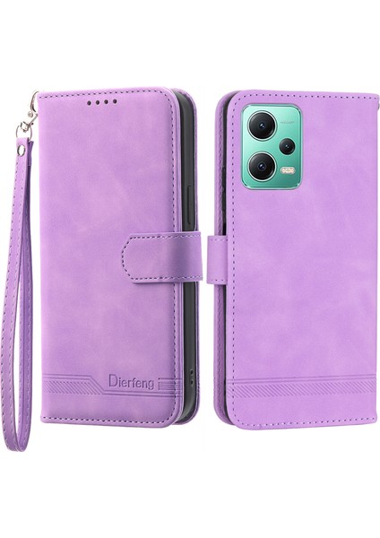 Dierfeng Df-03 Xiaomi Poco X5 5g/redmı Için Telefon Kılıfı Not 12 5g (Global)/(Çin) Hatlar Baskılı Stand Deri Deri Cüzdan-Imtiyaz (Yurt Dışından)