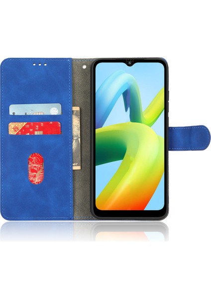 Xiaomi Için Redmi A1+ 4g/a2+ 4g/poco C50 4g Cilt Touch Hissed Cüzdan Stand Telefon Kılıfı Foli Flip Pu Deri+ Tpu Kapak-Mavi (Yurt Dışından) modelleri