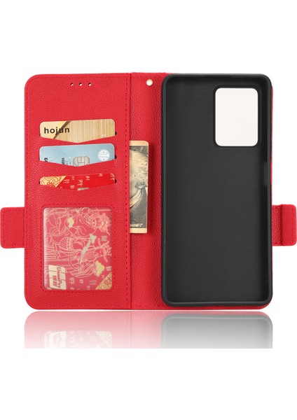 Xiaomi Redmi Için Note 12 5g (Global)/(Hindistan)/(Çin)/poco X5 5g Litchi Doku Pu Deri Flip Telefon Kılıfı Şok Geçirmez Manyetik Görünüm Stand Cüzdan Kapağı Strap-Red ile (Yurt Dışından) indirimleri