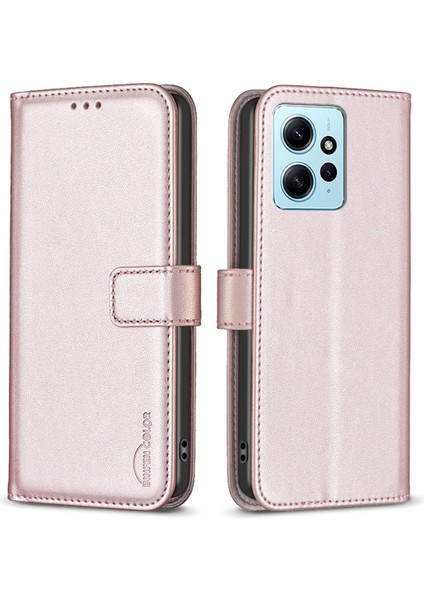 Xiaomi Için BF17 Redmi Not 12 4g Telefon Stand Pu Deri Cep Telefonu Cüzdan Kapak Gil Altın (Yurt Dışından)