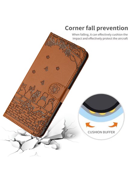 Xiaomi Redmi Için Note 12 Pro 5g/12 Pro Speed ​​5g/poco X5 Pro 5g Baskılı Pu Deri Telefon Kılıfı Stand Kapağı Strap-Brown (Yurt Dışından) indirimleri