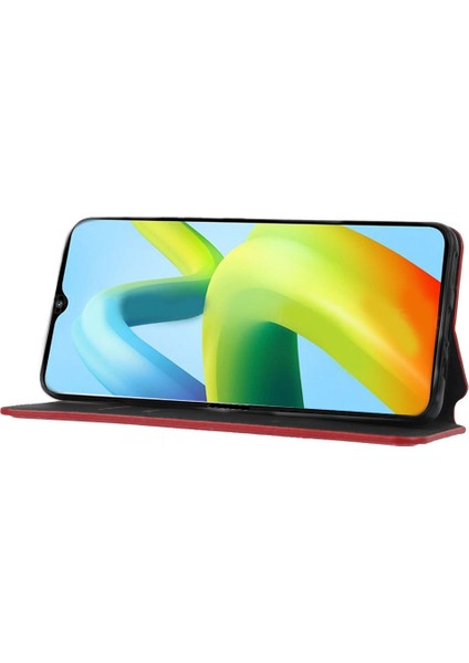 Xiaomi Için Anti-Fall Cep Telefonu Kapağı Redmi A1+ 4g/a2+ 4g/poco C50 4g Rhombus Desen Basılı Pu Deri Folio Telefon Kılıfı Stand-Red (Yurt Dışından) fırsatları