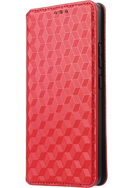 Xiaomi Için Anti-Fall Cep Telefonu Kapağı Redmi A1+ 4g/a2+ 4g/poco C50 4g Rhombus Desen Basılı Pu Deri Folio Telefon Kılıfı Stand-Red (Yurt Dışından) indirimleri