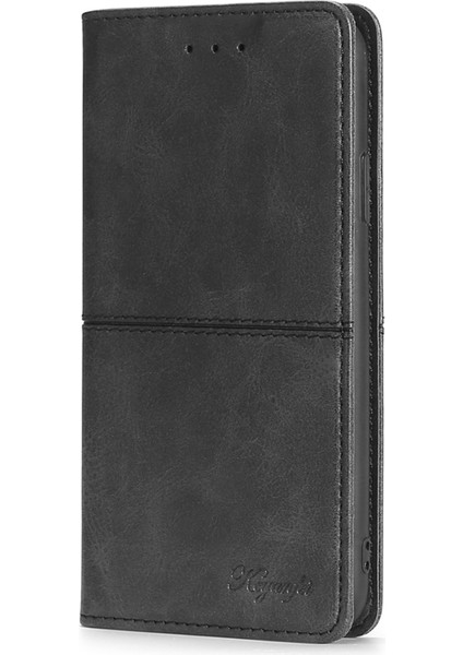Xiaomi Için Redmi Note 12 4g Kart Tutucu Kapak Cowhide Doku Pu Deri Stand Telefon Kılıfı Kabuk-Black (Yurt Dışından)