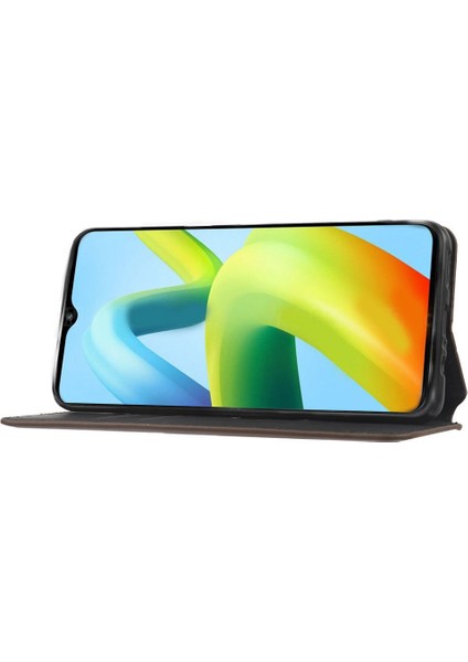 Xiaomi Için Anti-Fall Cep Telefonu Kapağı Redmi A1+ 4g/a2+ 4g/poco C50 4g Rhombus Desen Basılı Pu Deri Foli Folio Telefon Kılıf Cüzdan Stand-Brown (Yurt Dışından) fırsatları