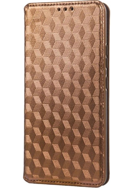 Xiaomi Için Anti-Fall Cep Telefonu Kapağı Redmi A1+ 4g/a2+ 4g/poco C50 4g Rhombus Desen Basılı Pu Deri Foli Folio Telefon Kılıf Cüzdan Stand-Brown (Yurt Dışından) indirimleri