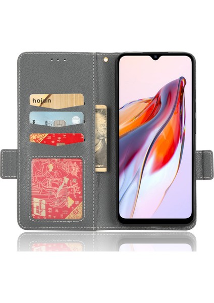 Xiaomi Redmi Için 12C 4G/11A 4g/poco C55 4g Cüzdan Telefon Stand Kapağı Litchi Doku Pu Deri Çift Manyetik Koşu Kılıf Grey (Yurt Dışından) fırsatları