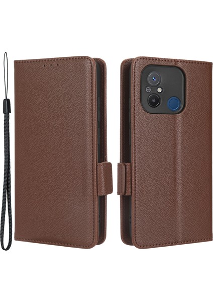 Xiaomi Redmi Için 12C 4G/11A 4g/poco C55 4g Cüzdan Telefon Stand Kapağı Litchi Doku Pu Deri Çift Manyetik Koşu Kahretsin (Yurt Dışından)