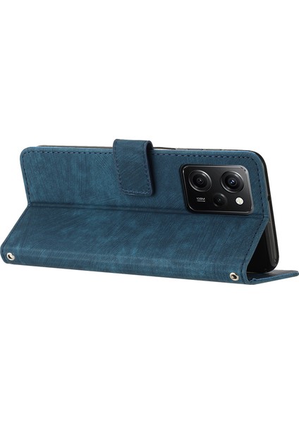 Xiaomi Redmi Için Folio Telefon Cüzdan Kılıfı Not 12 Pro Speed ​​5g/note 12 Pro 5g/poco X5 Pro 5g, Çizgiler Baskılı Deri Stand Telefon Kapak Sapfire (Yurt Dışından)