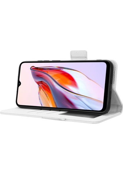 Xiaomi Redmi Için 12C 4G/11A 4g/poco C55 4g Cüzdan Telefon Stand Kapağı Litchi Doku Pu Deri Çift Manyetik Tüye Kılıf Beyaz (Yurt Dışından) indirimleri