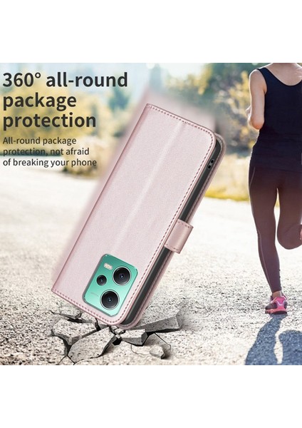 Xiaomi Redmi Için BF17 Not 12 5g (Çin)/(Hindistan)/(Global)/poco X5 5g Deri Kılıf Stand Cüzdan Telefon Kapak Golü Altın (Yurt Dışından)