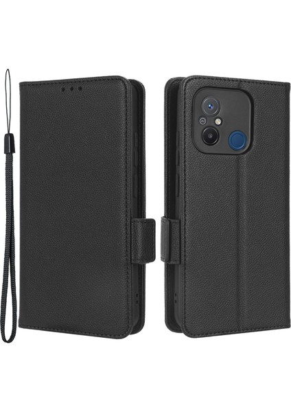 Xiaomi Redmi Için 12C 4G/11A 4g/poco C55 4g Cüzdan Telefon Stand Kapağı Litchi Doku Pu Deri Çift Manyetik Koşu Kılıf (Yurt Dışından)