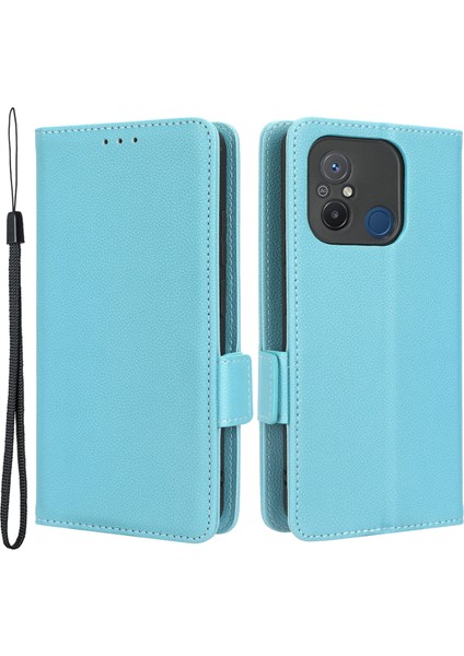 Xiaomi Redmi Için 12C 4G/11A 4g/poco C55 4g Cüzdan Telefon Stand Kapağı Litchi Doku Pu Deri Çift Manyetik Koşu Kılıf Baby Mavi (Yurt Dışından)