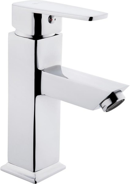 Tema Kare Slim Tek Gövde Sabit Lavabo Bataryası Musluk Krom