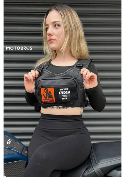 Bike Sky Motosiklet Reflektörlü Yelek ve Motosiklet Göğüs Çantası Unisex (Terletmez ve Su Geçirmez)