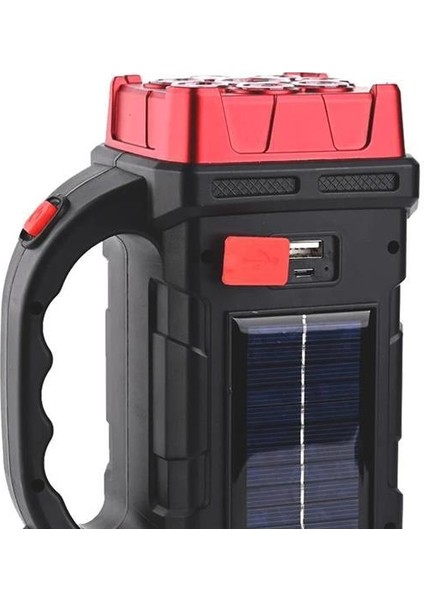 HB-1678 Solarlı USB Çıkışlı Şarjlı 38 Watt Kamp Feneri