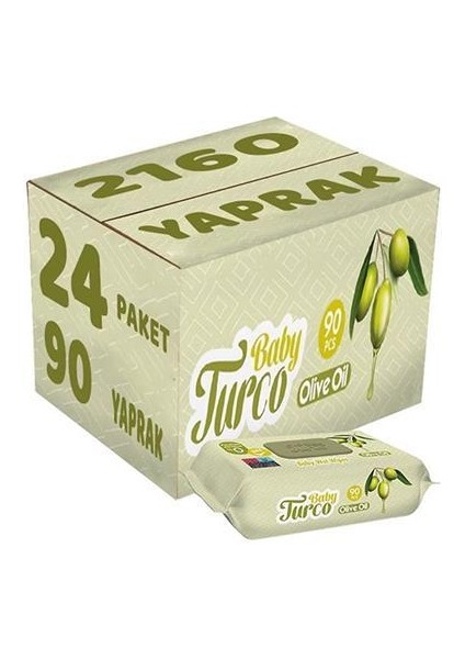 Islak Havlu Zeytinyağlı 90 Yaprak x 24 Adet Ekonomik Koli