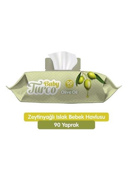 Islak Havlu Zeytinyağlı 90 Yaprak x 12 Adet
