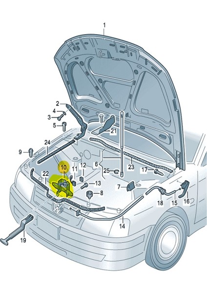 Vw Passat B5 1997-2000 Motor Kaput Kilit Mekanizması 3B0823509T