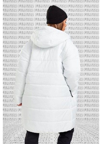 Therma Fit Repel Synthetic Fill Parka Kadın Uzun Midi Kapüşonlu Mont Beyaz fiyatları