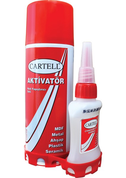 Cartell Hızlı Yapıştırıcı Seti Aktivatör 200 ml Soğutucu Spreyli Yapıştırma
