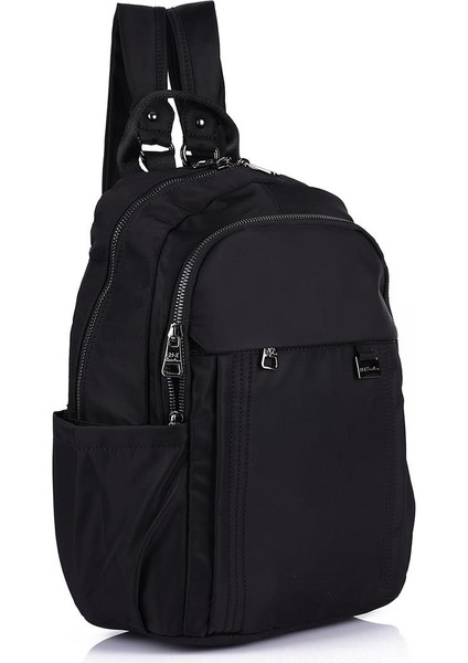 21K - Barcelona Saten Kumaş Kadın Sırt Çantası BC2113 - Siyah fiyatları