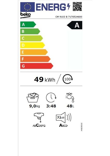 CM 9103 B 1000 Devir 9 KG Çamaşır Makinesi