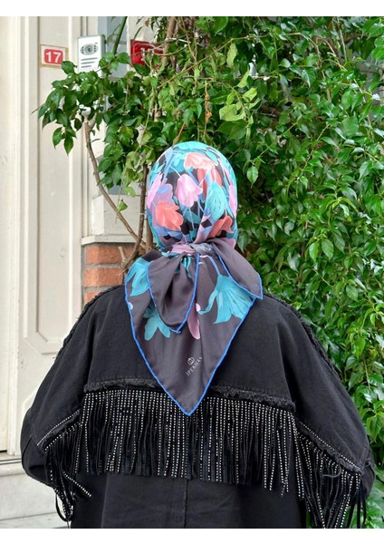 Pera Soft Eşarp Siyah Mavi 1148-17