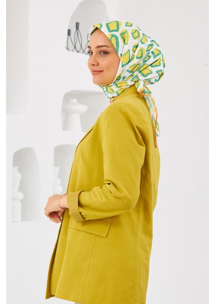 Relax Geometrik Trapz Soft Eşarp Yeşil 1144-06