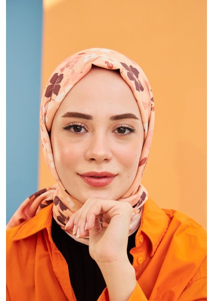 Amelia Desenli Pamuk Şal Somon 3025-22