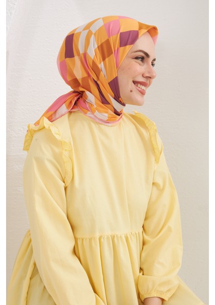 Relax Geometrik Ala Soft Eşarp Toz Pembe 1139-08 fiyatları