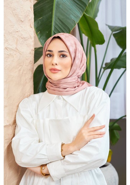 Dama Jakarlı Eşarp Gül Kurusu 9900-21