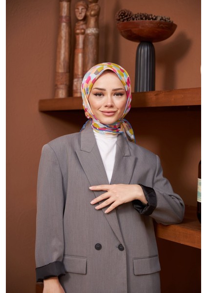 Colorday Puan Soft Eşarp Yağ Yeşili Mavi 1161-06