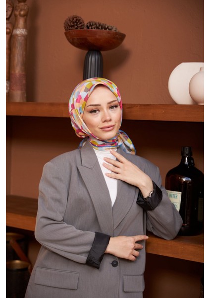 Colorday Puan Soft Eşarp Yağ Yeşili Mavi 1161-06
