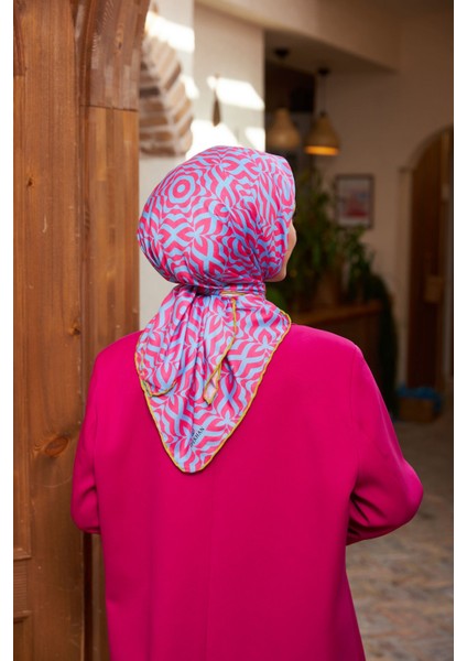 Geo Trefoil Soft Eşarp Koyu Pembe 1159-05