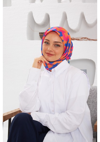 Relax Geometirk Venüs Soft Eşarp Sarımsı Pembe 1137-02